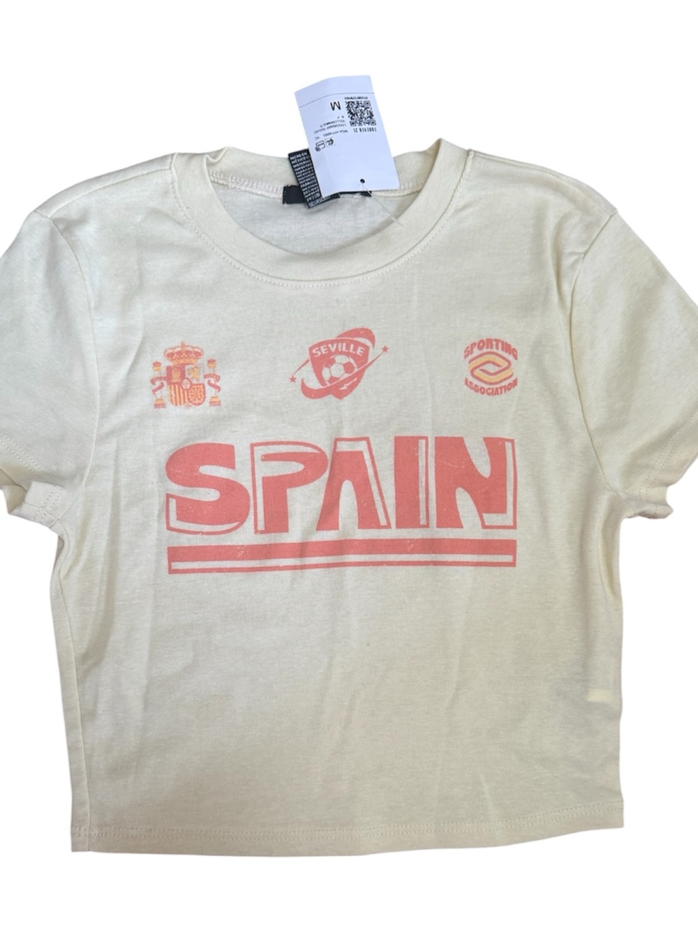 Vintage style Baby TEES Spain Graphic baby Tee - cropped wi